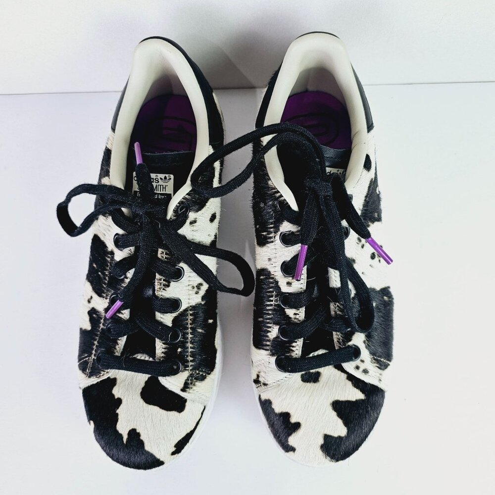Adidas Stan Smith Cow Print Pony Hair Sneakers, Sz 6 - Picture 6 of 11